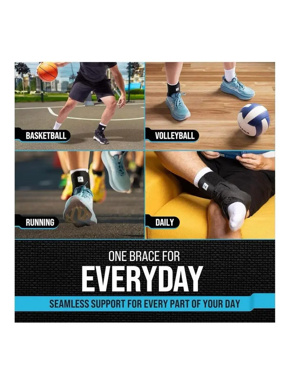 Ankle Brace Ultralight for Sprained Ankle, Figure 8 Ankle Braces,...L